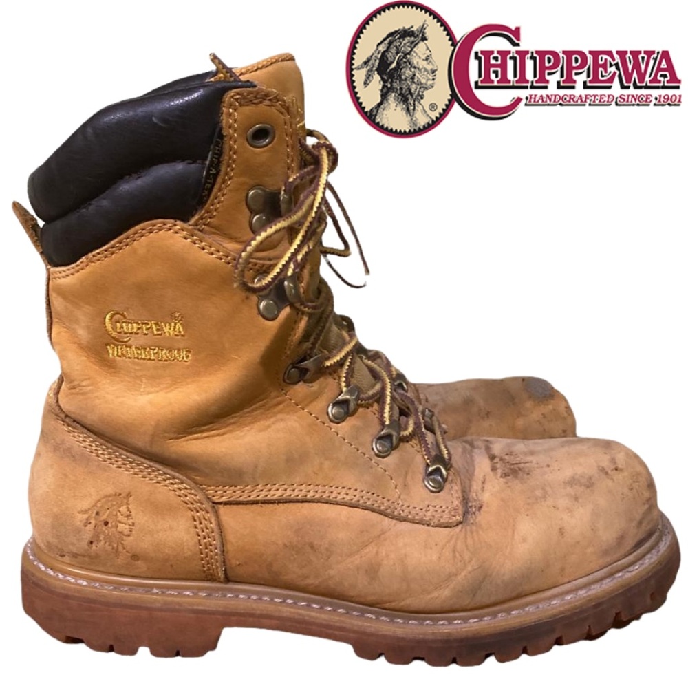 Chippewa Men's 8" Waterproof Steel Toe 55065 Lace Up Boot